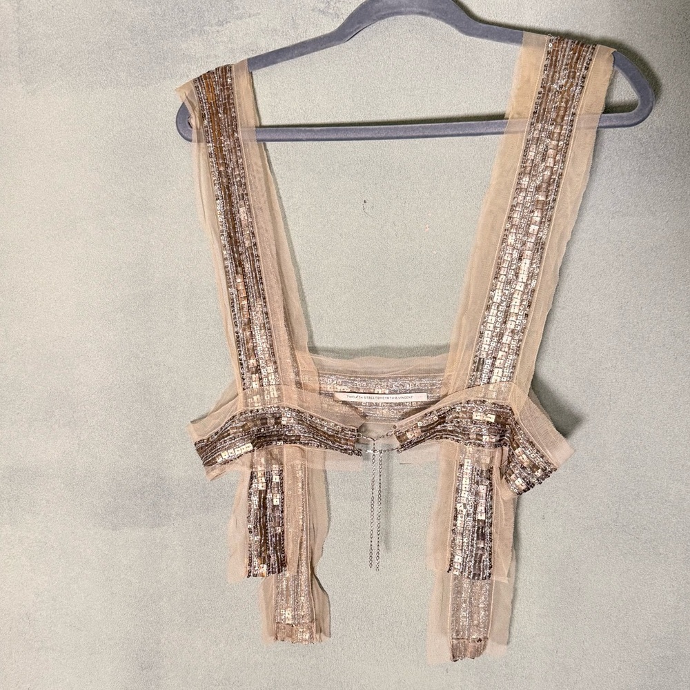 Twelfth Street By Cynthia Vincent Sequin Collar  Bib Romantic Ethereal Prarie